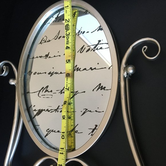 Chic Vanity Tabletop French Script Mirror - Picture 8 of 10